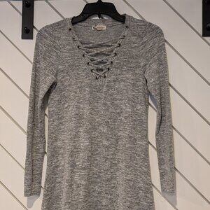 About a Girl Women Lace Up Long Sleeve Dress Size XS